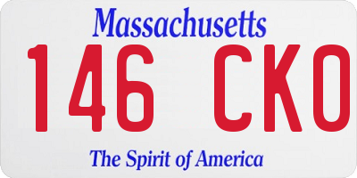 MA license plate 146CK0