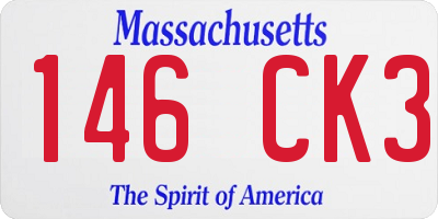 MA license plate 146CK3