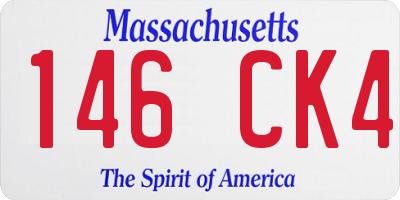 MA license plate 146CK4