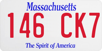 MA license plate 146CK7