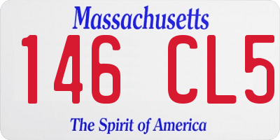 MA license plate 146CL5