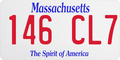 MA license plate 146CL7