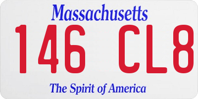 MA license plate 146CL8