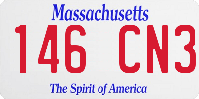MA license plate 146CN3