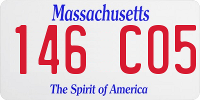 MA license plate 146CO5