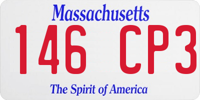 MA license plate 146CP3