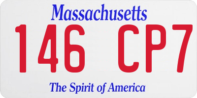 MA license plate 146CP7