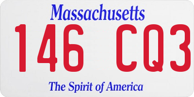 MA license plate 146CQ3