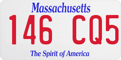 MA license plate 146CQ5