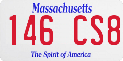 MA license plate 146CS8