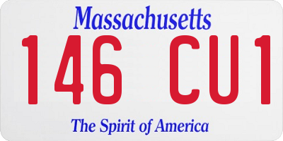 MA license plate 146CU1