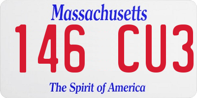 MA license plate 146CU3