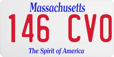 MA license plate 146CV0