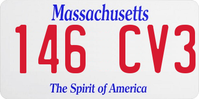 MA license plate 146CV3