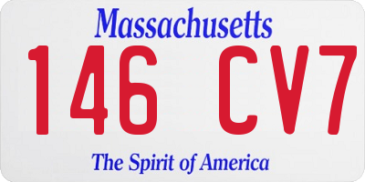 MA license plate 146CV7
