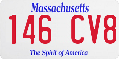 MA license plate 146CV8