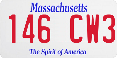 MA license plate 146CW3