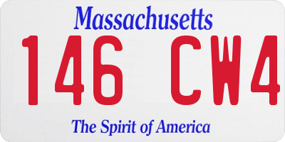 MA license plate 146CW4