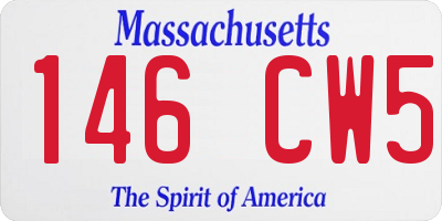 MA license plate 146CW5