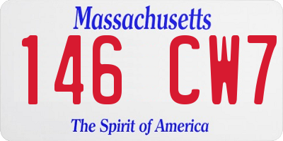 MA license plate 146CW7