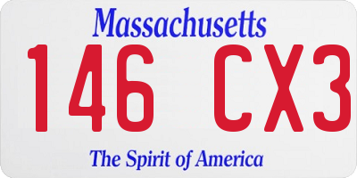 MA license plate 146CX3