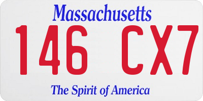MA license plate 146CX7