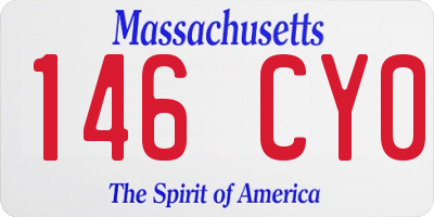 MA license plate 146CY0