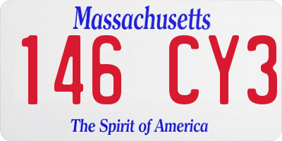 MA license plate 146CY3
