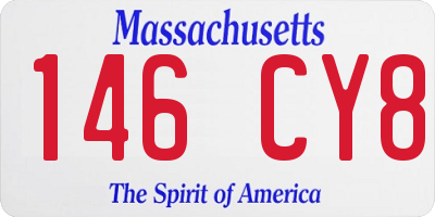 MA license plate 146CY8