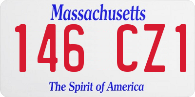 MA license plate 146CZ1