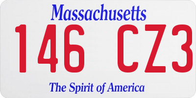 MA license plate 146CZ3