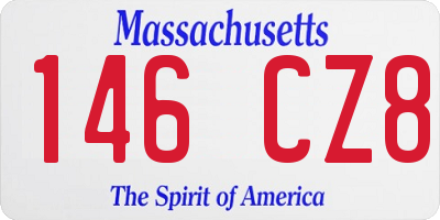 MA license plate 146CZ8