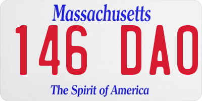 MA license plate 146DA0