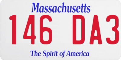 MA license plate 146DA3