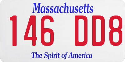 MA license plate 146DD8