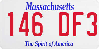MA license plate 146DF3