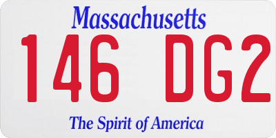 MA license plate 146DG2