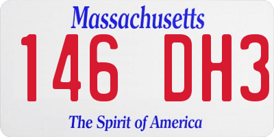 MA license plate 146DH3