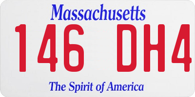 MA license plate 146DH4