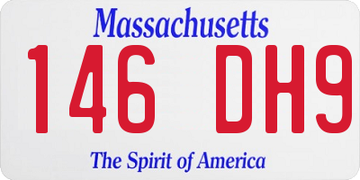 MA license plate 146DH9