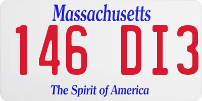 MA license plate 146DI3