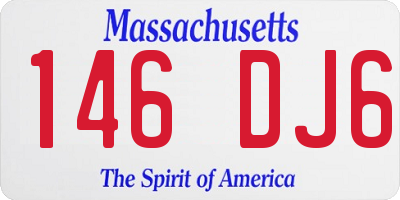 MA license plate 146DJ6