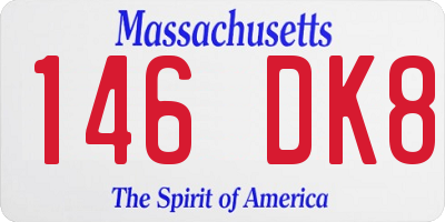 MA license plate 146DK8