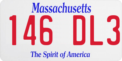 MA license plate 146DL3
