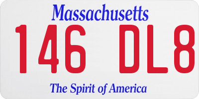 MA license plate 146DL8