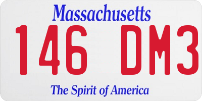 MA license plate 146DM3
