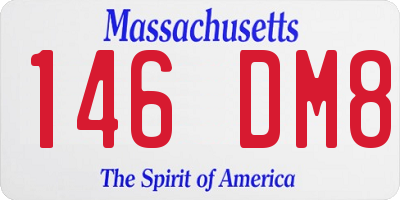 MA license plate 146DM8