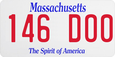 MA license plate 146DO0