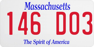 MA license plate 146DO3