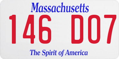 MA license plate 146DO7